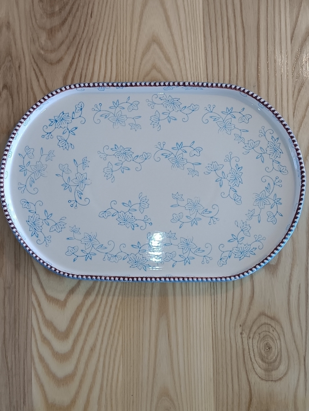 Temp-tations By Tara Floral Lace Blue 13 X 9 Platter